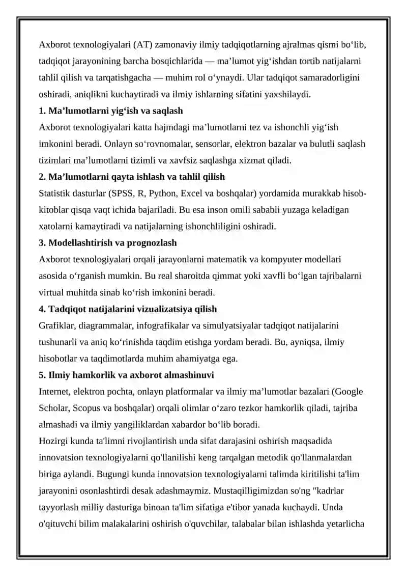 Axborot Texnologiyalarining Ahamiyati 3