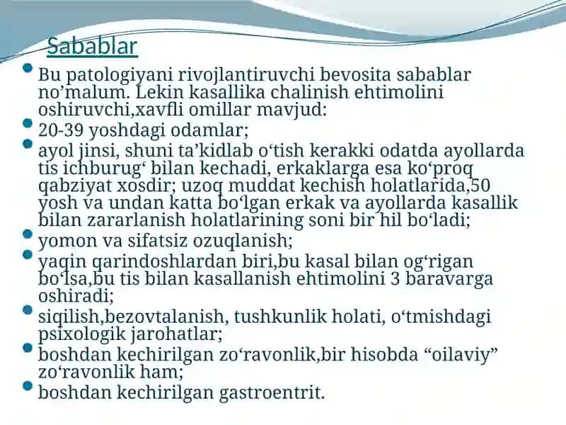 Ichak niqitig’lash sindromi (TIS) 3