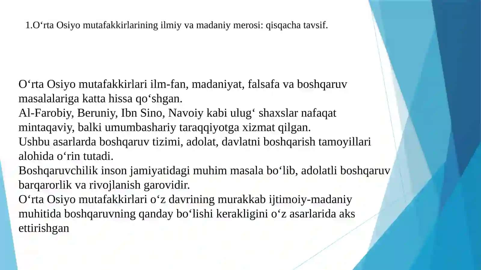 O`rta Osiyo mutafakkirlari 3