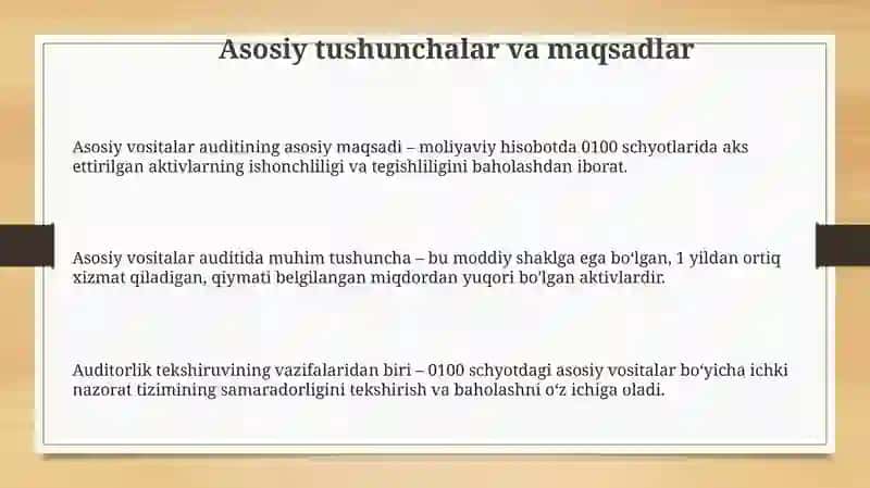 Asosiy vositalar auditi 3