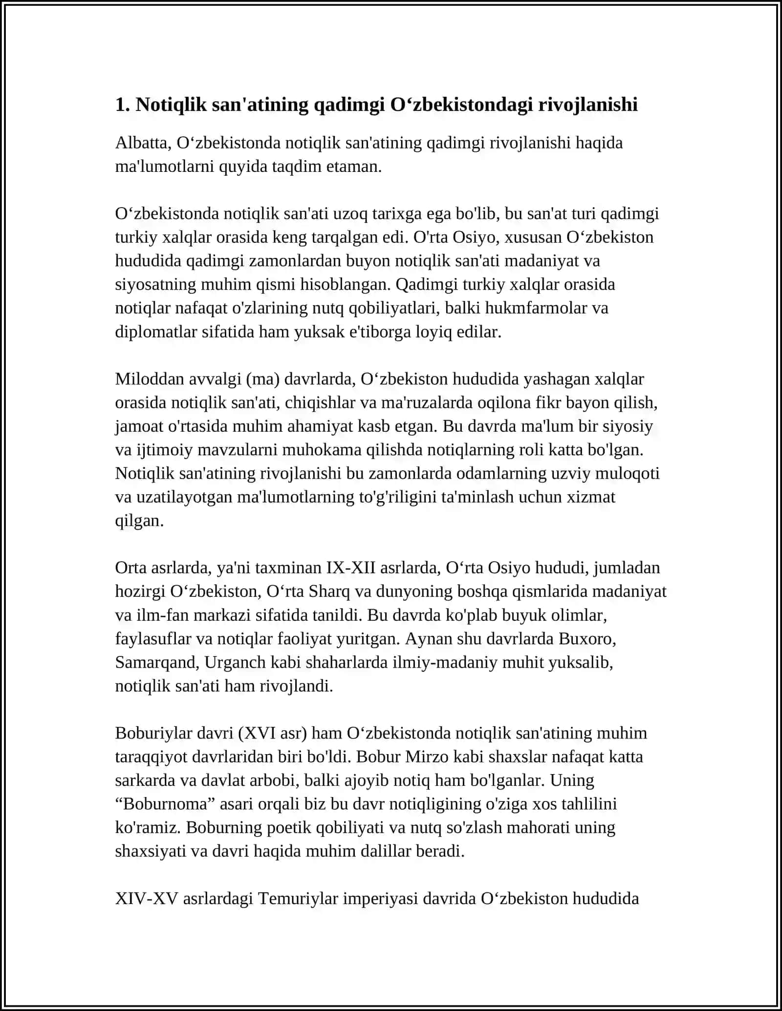 O‘ZBEK NOTIQLIK SAN’ATI TARIXINI O‘RGANISH 3