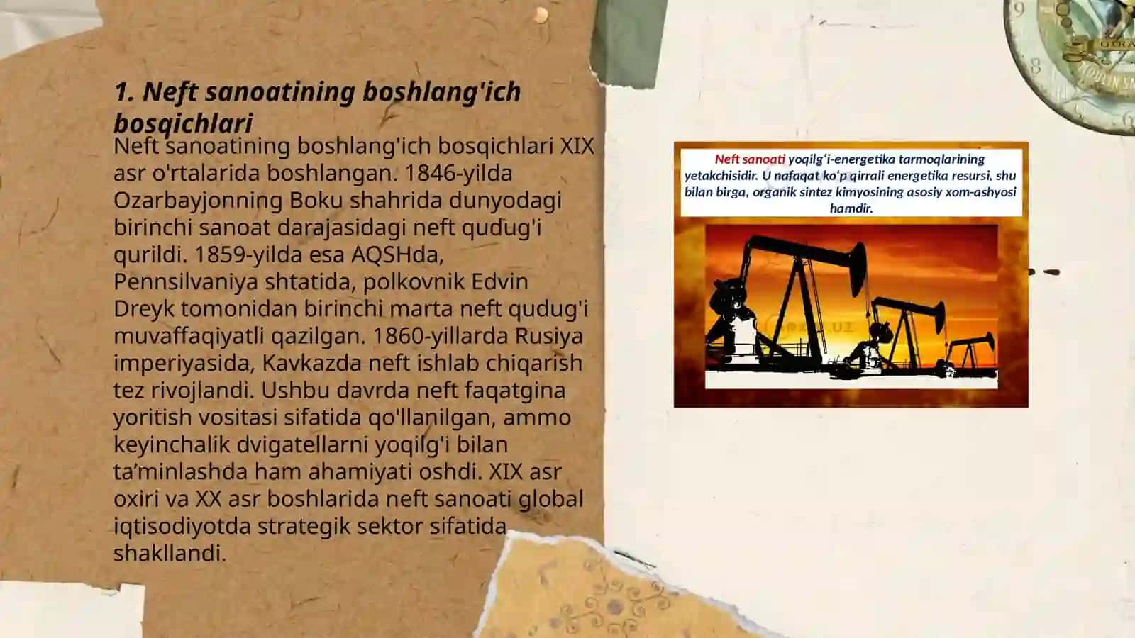 Neft sanoatining rivojlanish bosqichlari 3