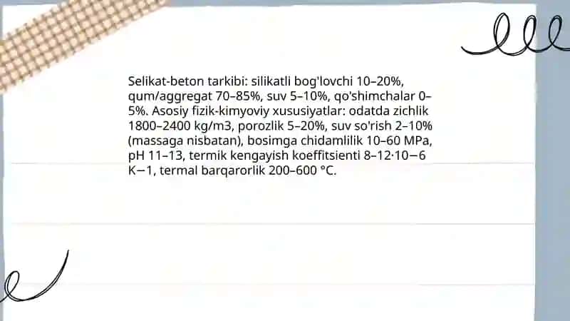 Selikat Beton Materiallarini Qurilishda Qo’llanilishi 3