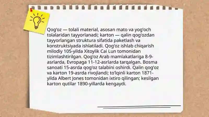 Qogʻoz va karton haqida maʼlumot 3