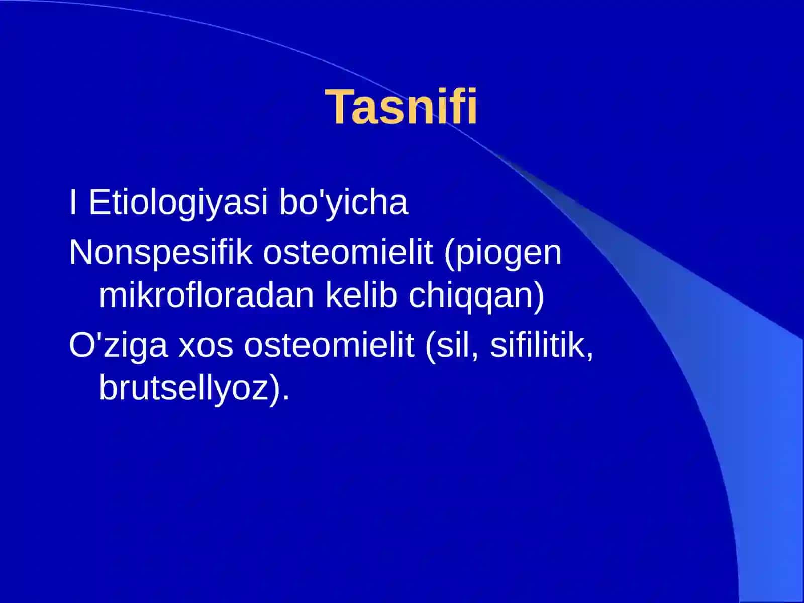 Suyak va bo’g’imlar xirurgik infektsiyasi 3