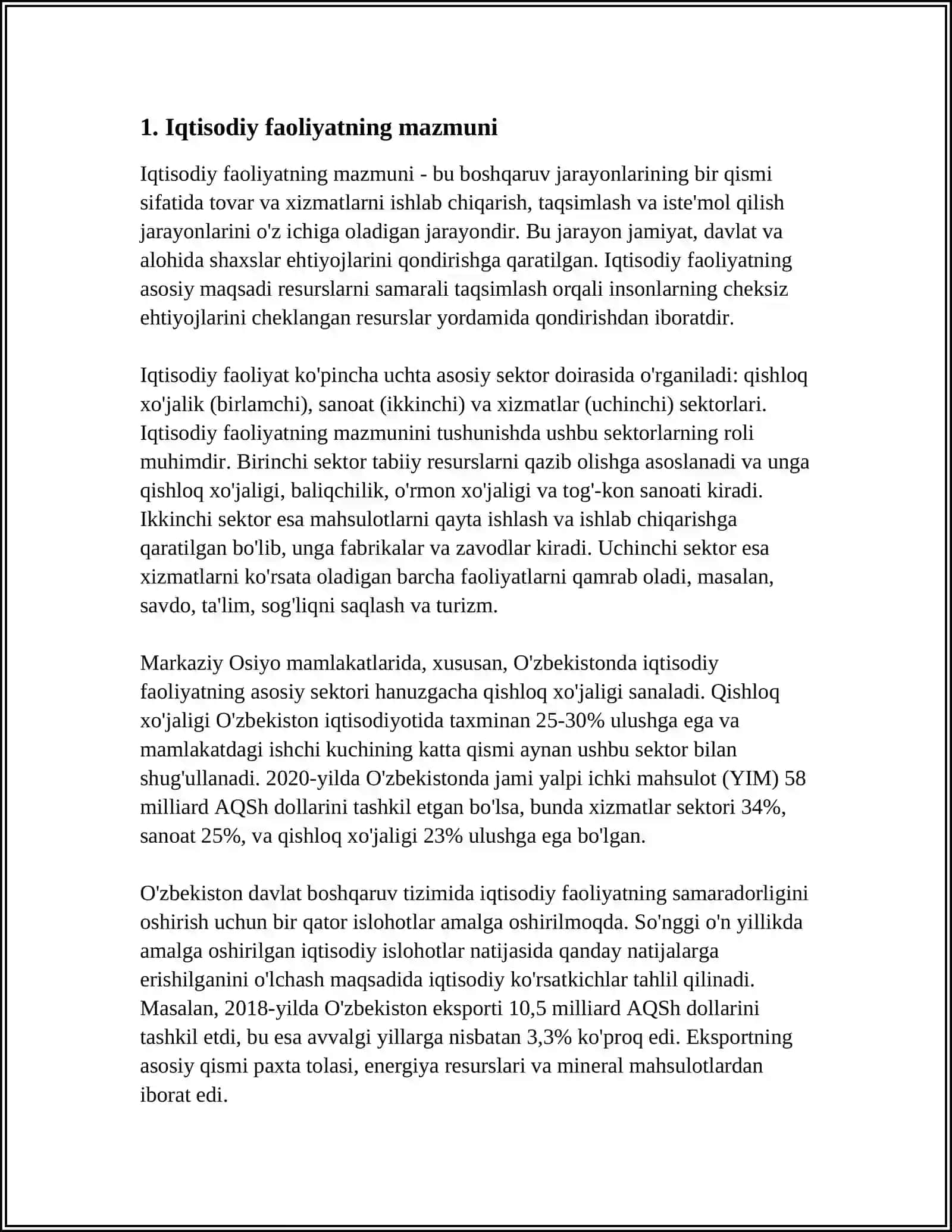 IQTISODIY FAOLIYAT VA UNING TURLARI 3