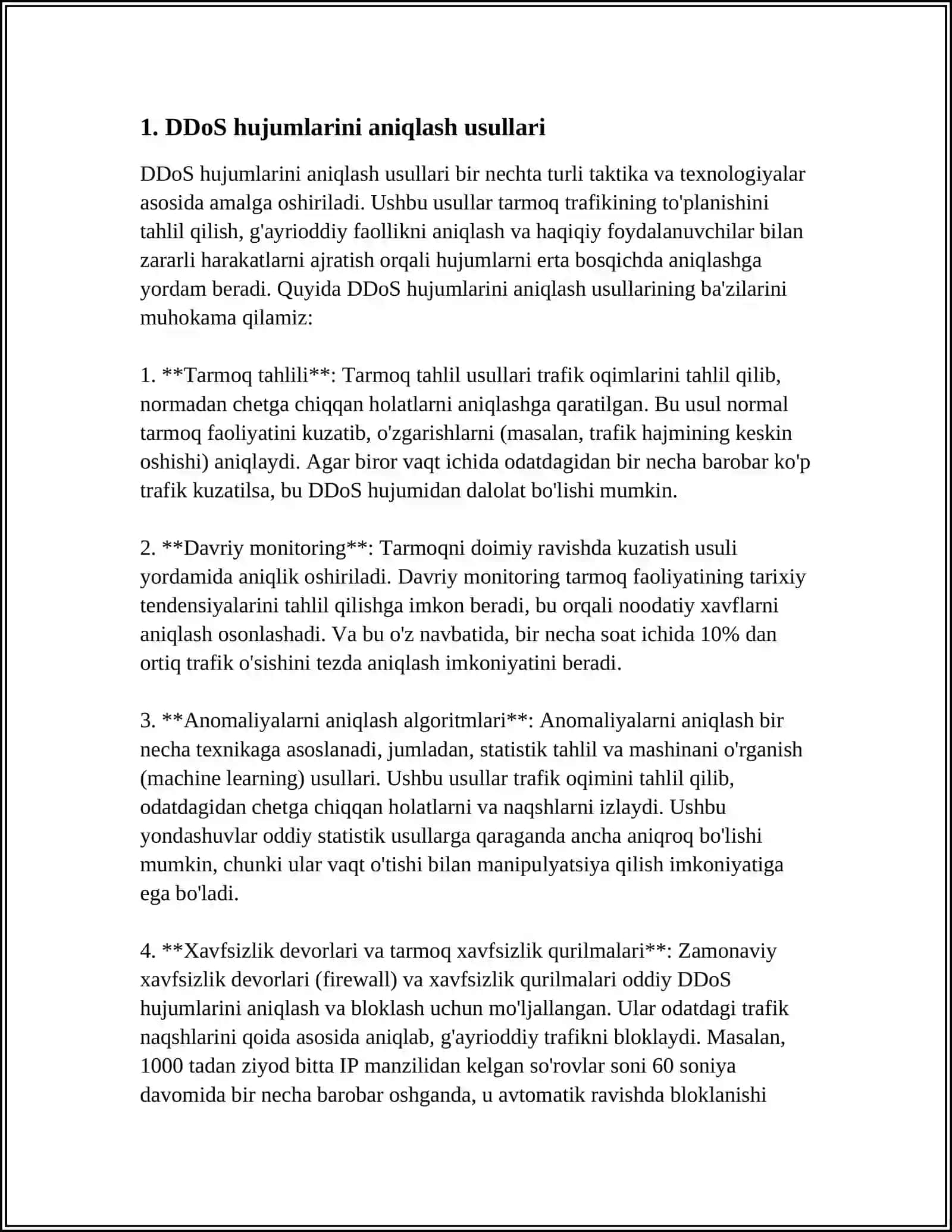 DDOS HUJUMLARGA QARSHI HIMOYA USULLARI 3