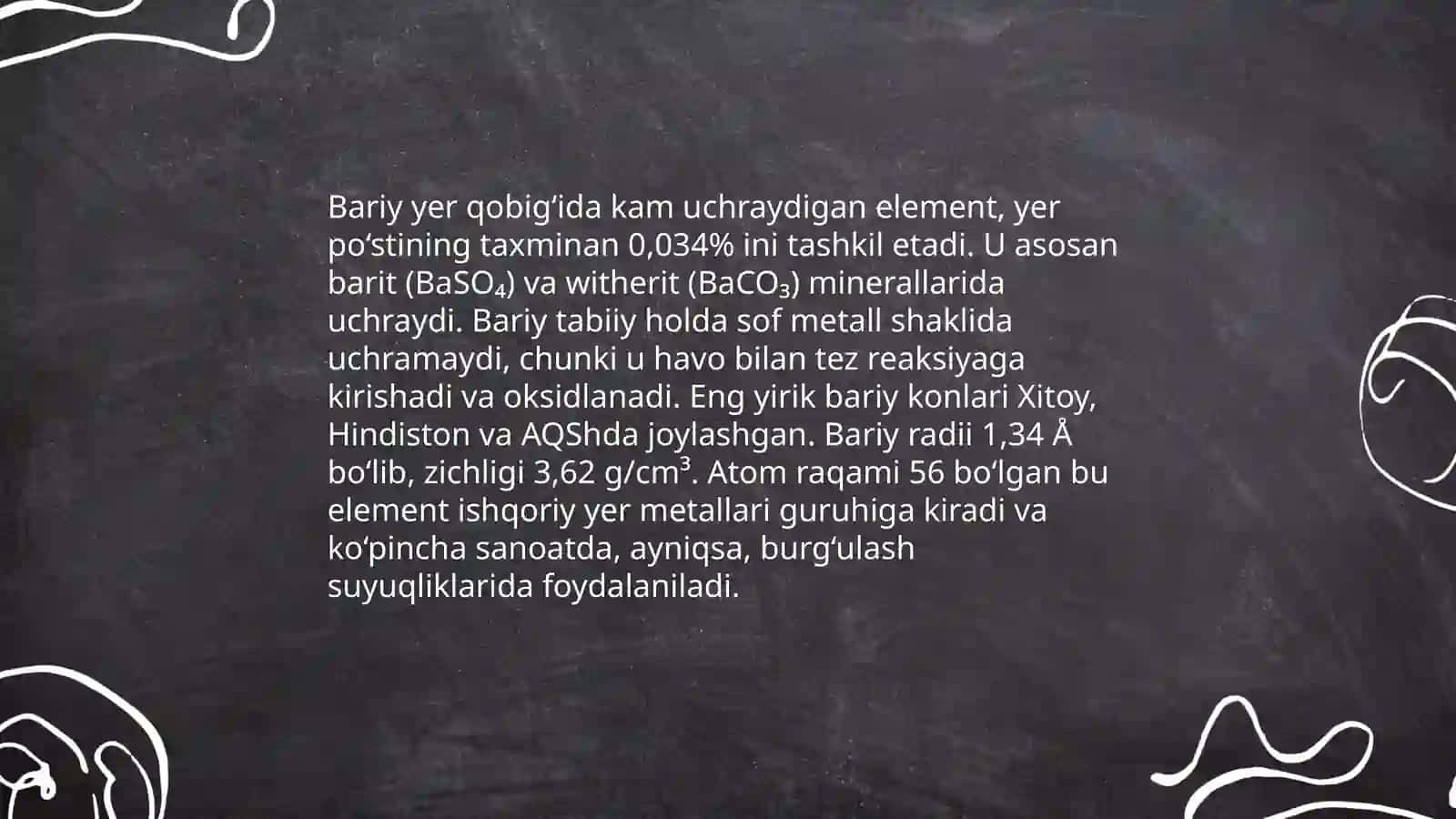 Bariy va uning birikmalarini olish va xossalari 3