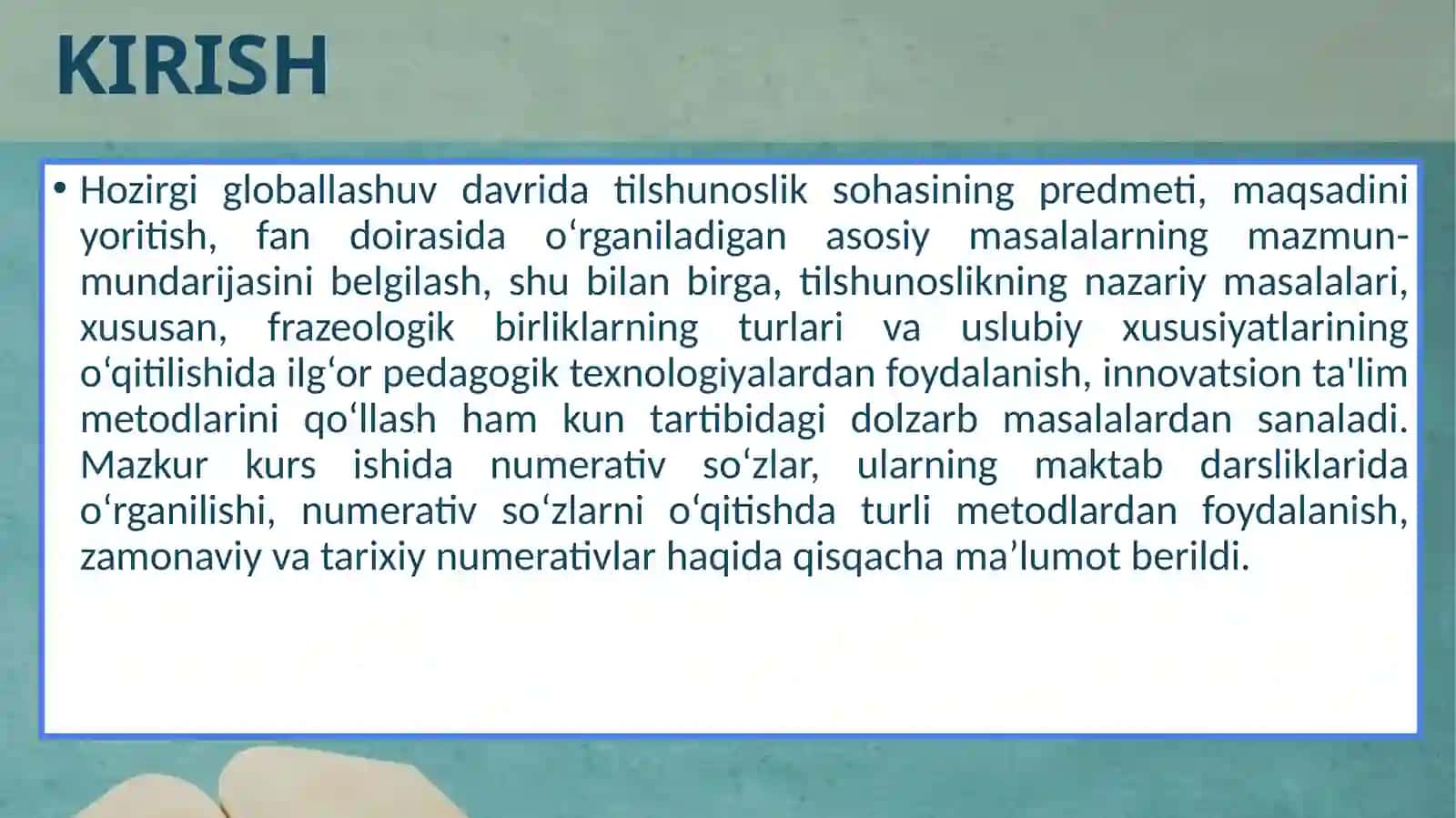 O‘ZBEK TILIDA HISOB SO‘ZLARNING QO‘LLANILISHI 3