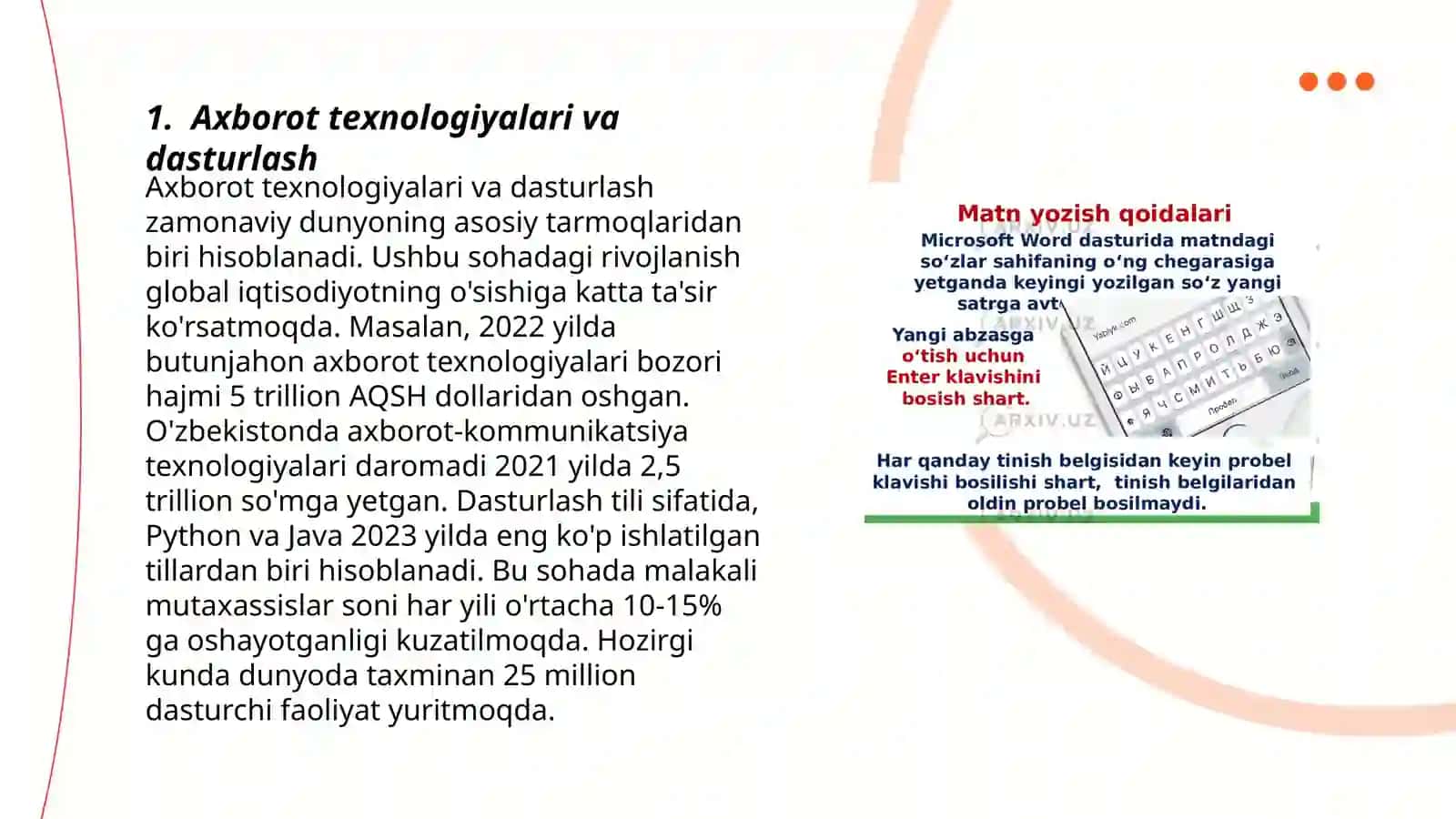 Axborot texnologiyalari va dasturlash 3