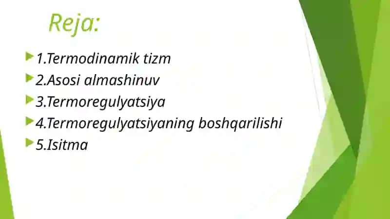 Tana haroratining boshqarilishi(termoregulyatsiya) 3