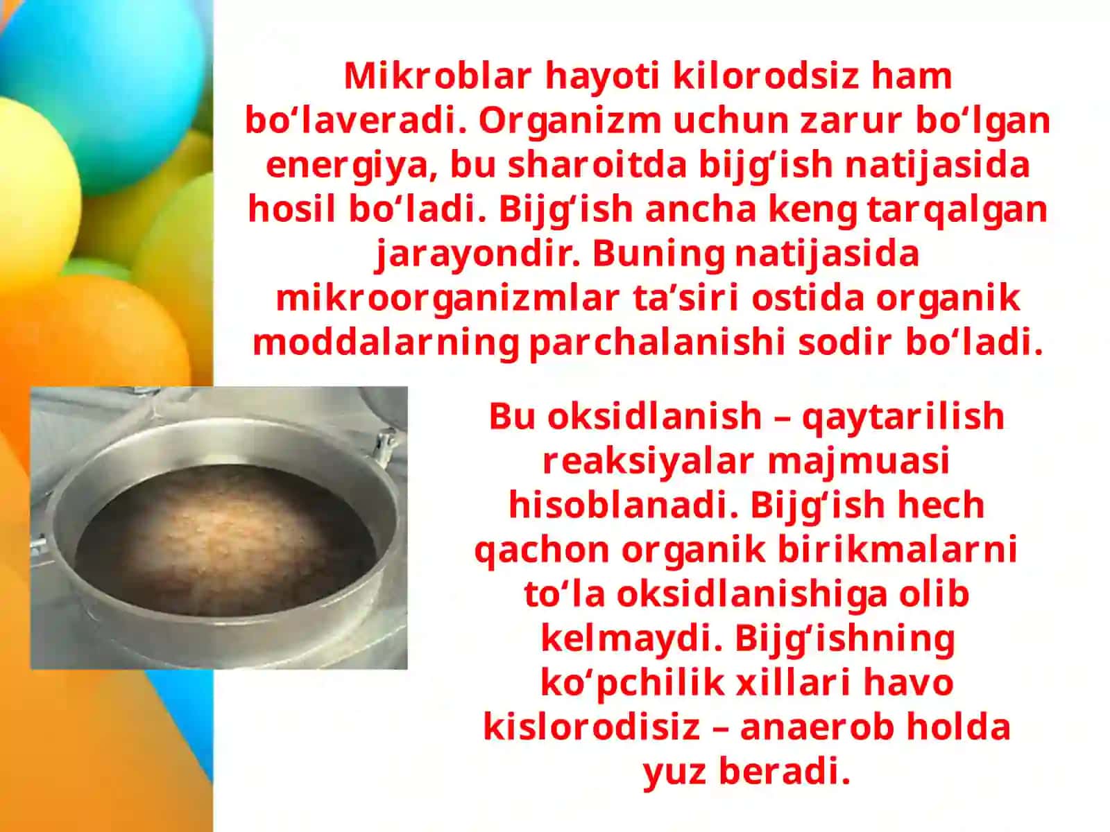 Bijg’ishning kimyoviy reaksiyalari 3