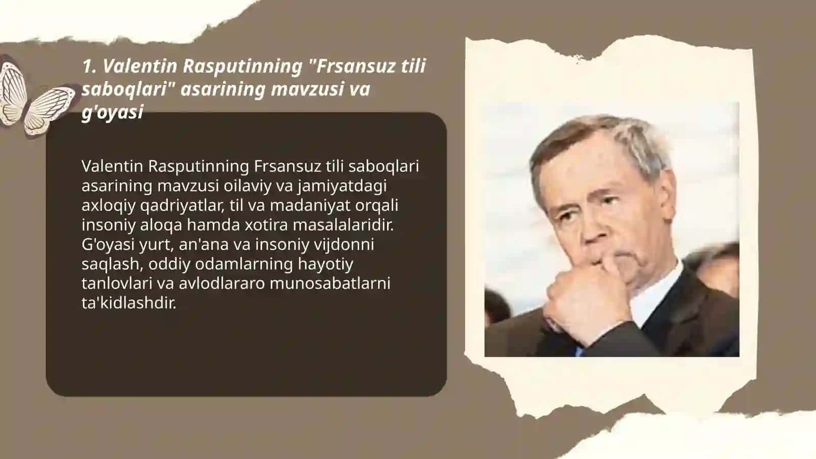 Valentin Rasputinning "Fransuz tili saboqlari" asari 3