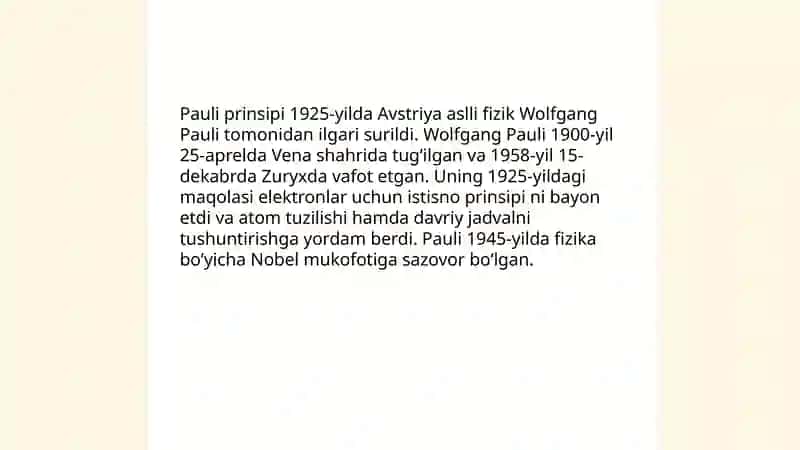 Pauli prinsipi 3