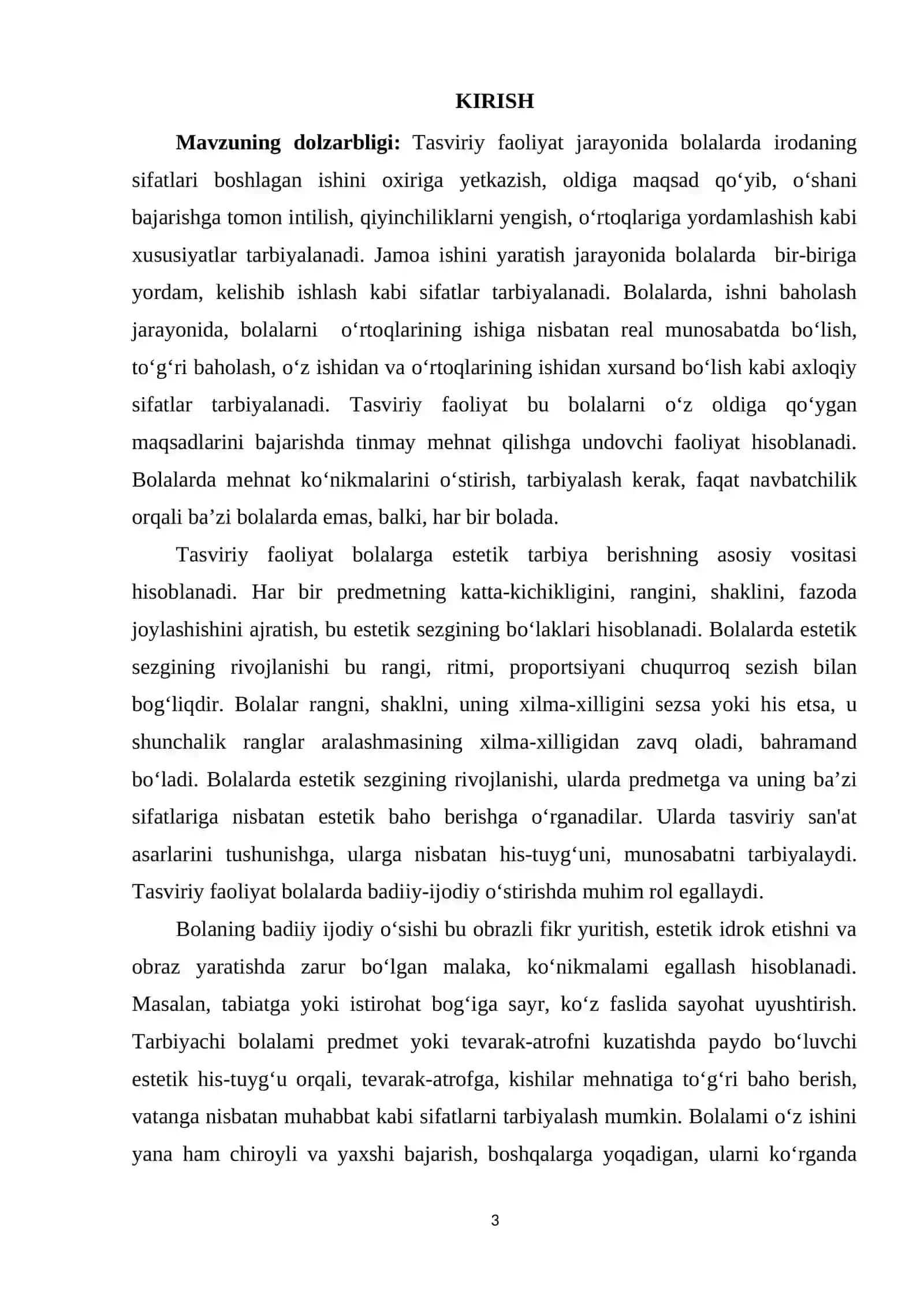 TASVIRIY FAOLIYATGA O'RGATISH METODIKASI 3