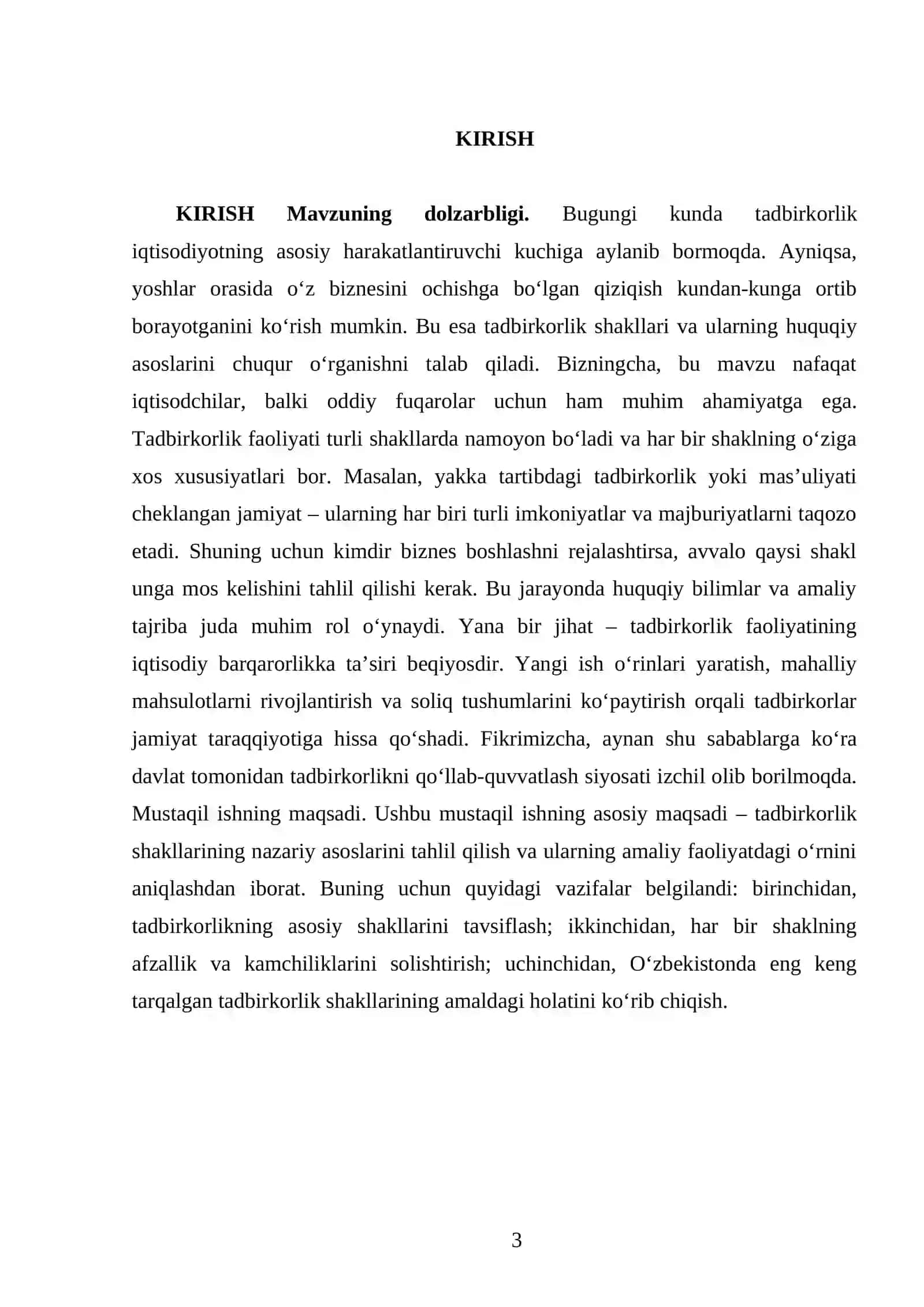 Tadbirkorlik shakllari va tadbirkorlik faoliyati 3