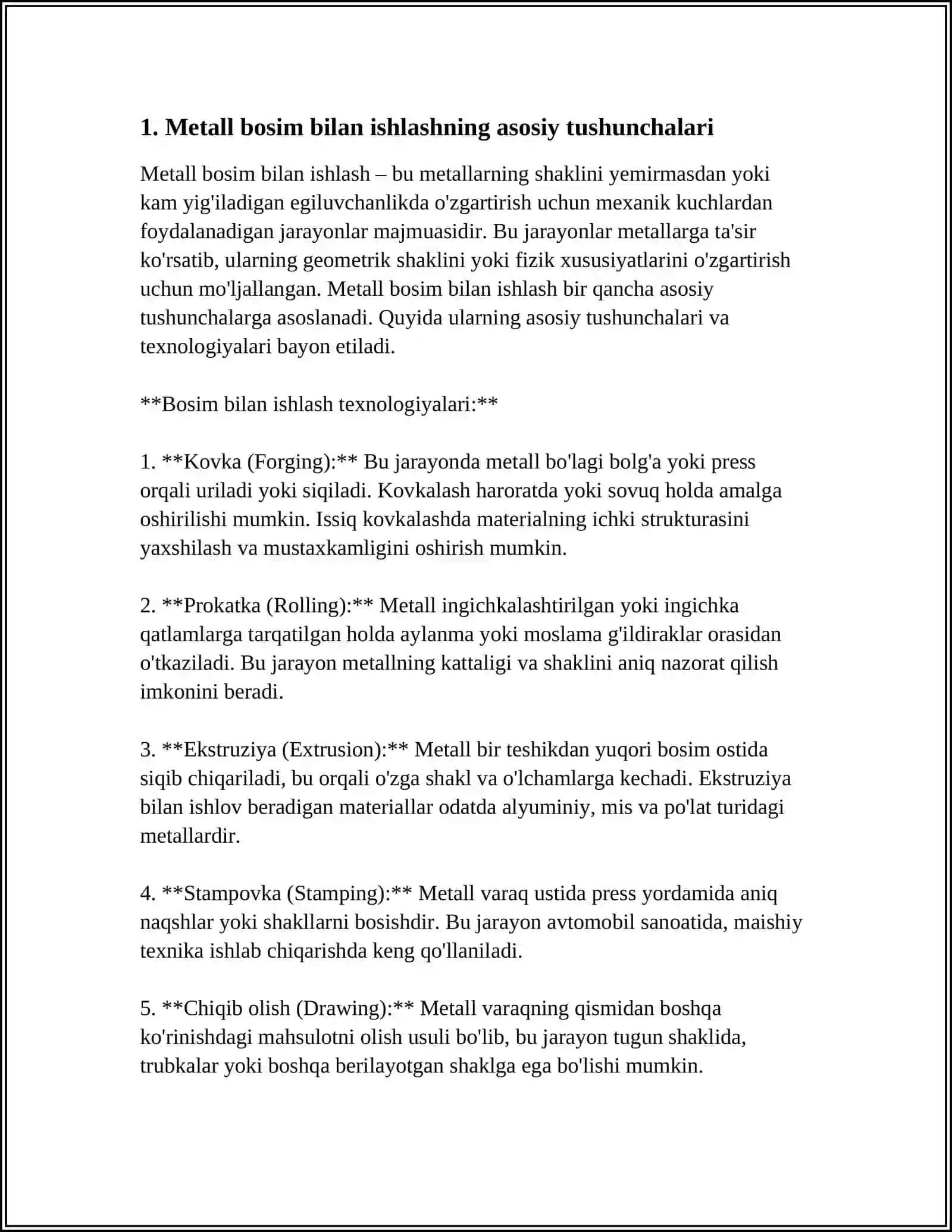METALLARNI BOSIM BILAN ISHLASH ASOSLARI 3