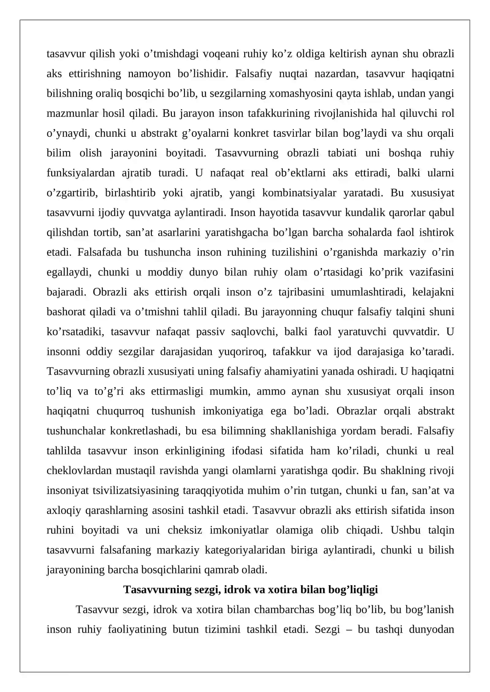 Tasavvur va tafakkurning o’zaro bog’liqligi 3