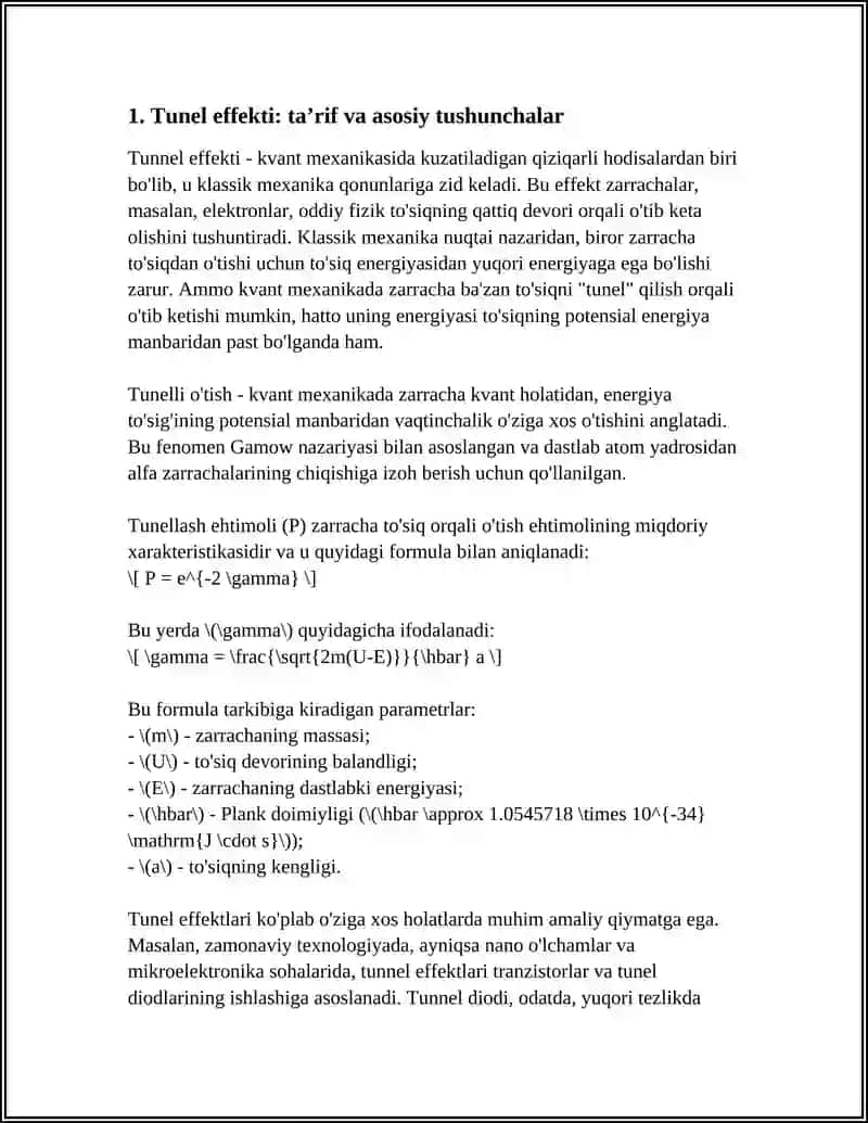 Tunnel effekti va uni tushuntirish 3