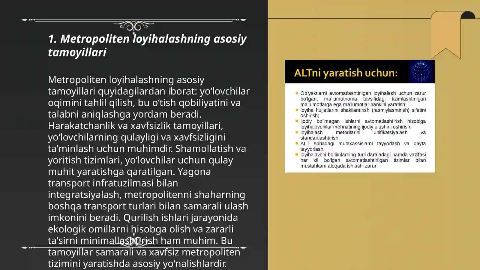 Metropoliten yónalishlarini loyihalash 3