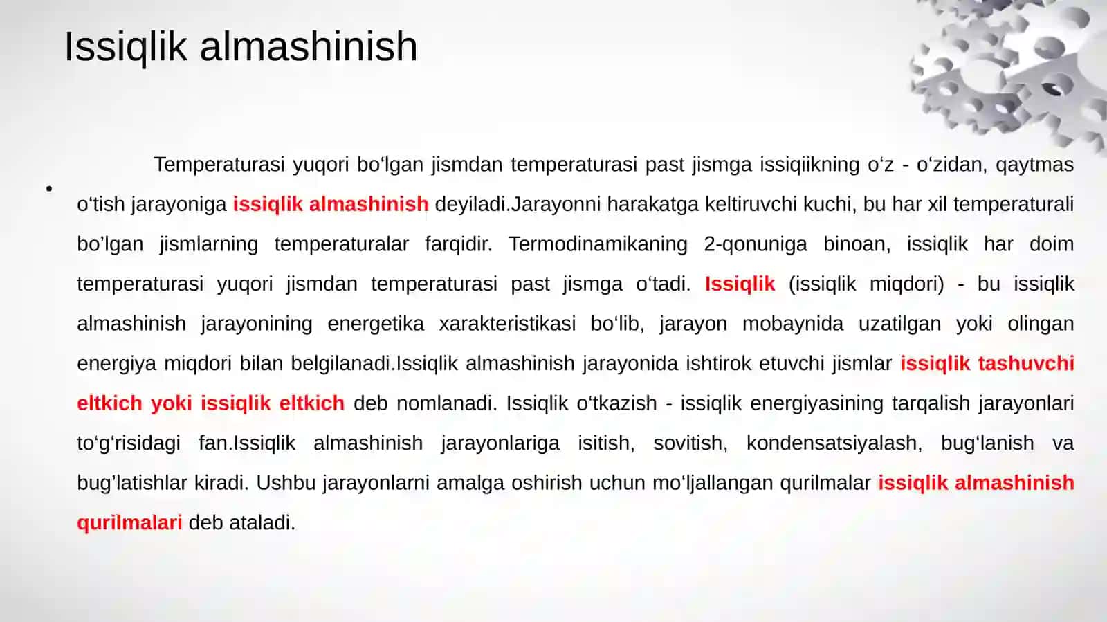 Issiqlik almashinish 3