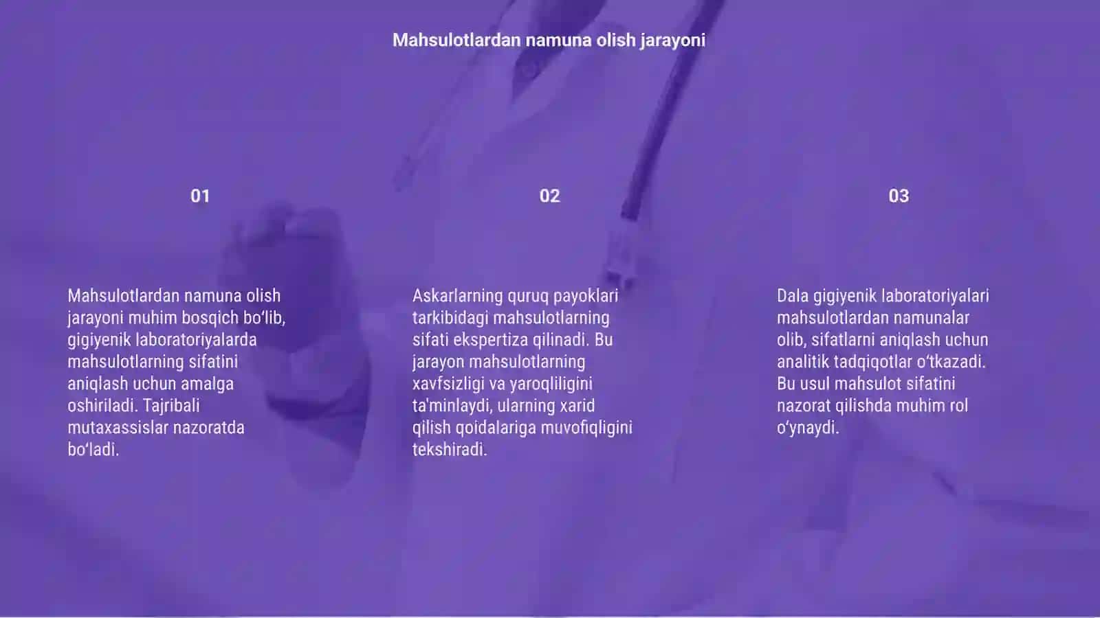 Mahsulotlardan namuna olish 3