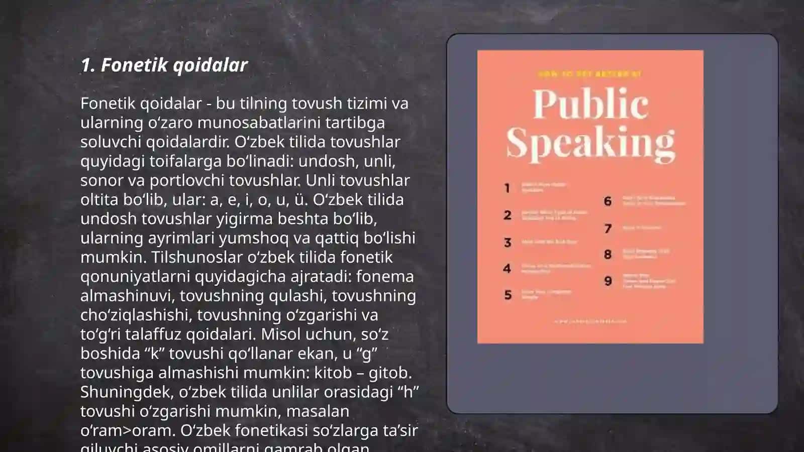 Talaffuz.Orfoepik me'yor 3