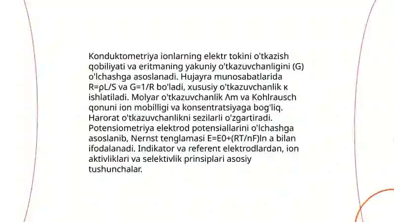 Konduktometriya va potensiometriya 3