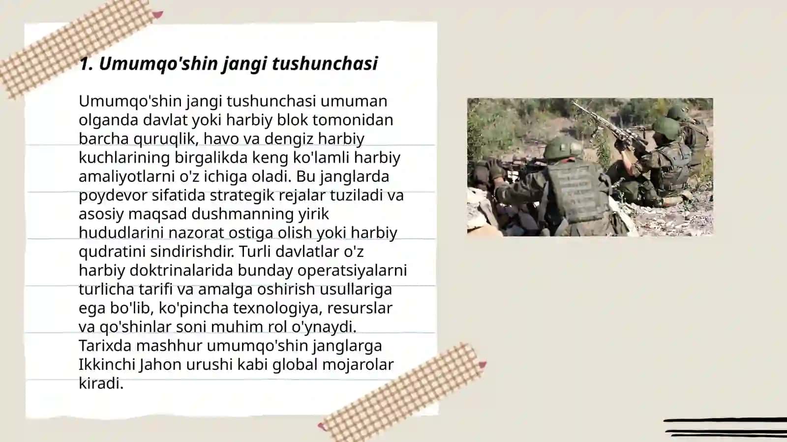 Umumqo'shin jangi asoslari 3