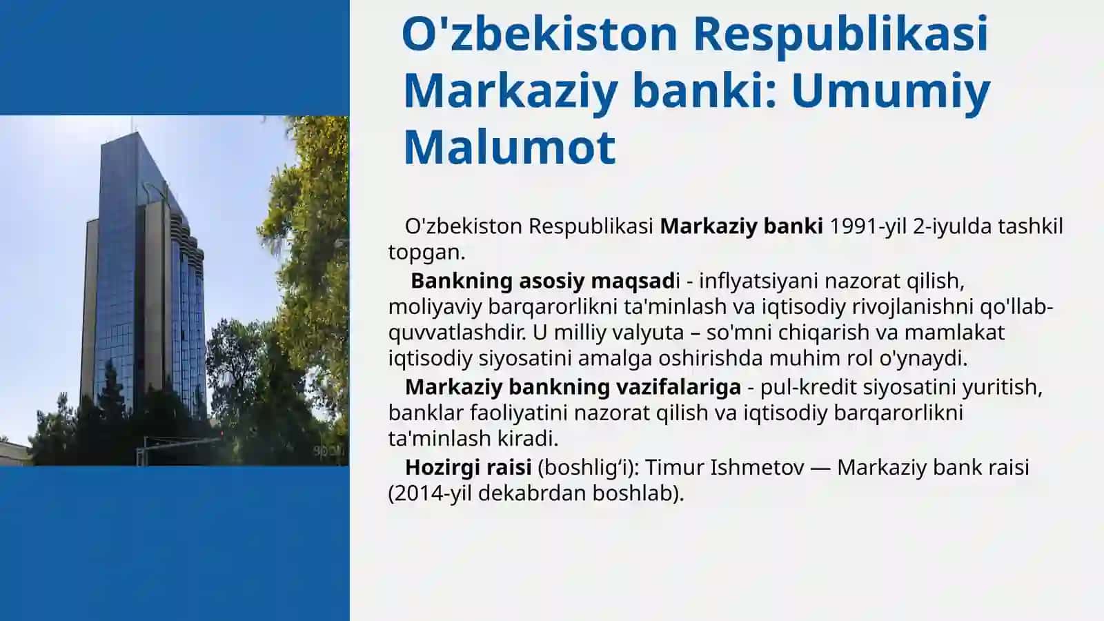 O'zbekiston Respublikasi Markaziy banki va uning funksiyalari 3