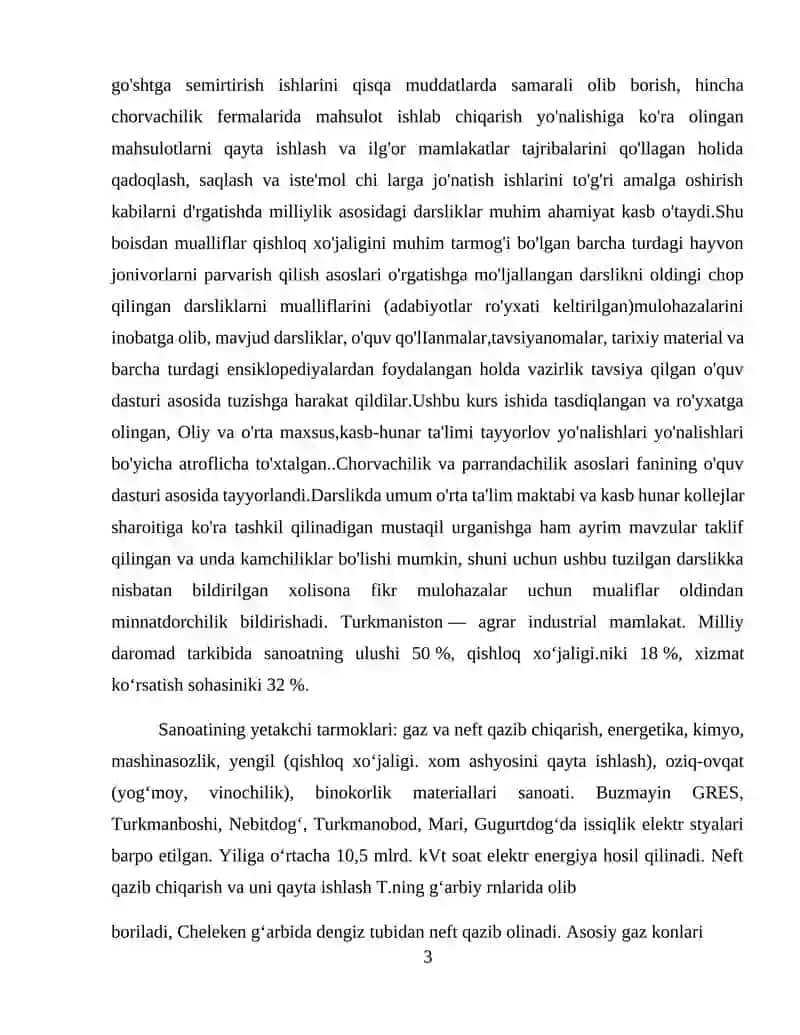 Turkmaniston Respublikasining Chorvachiligi 3