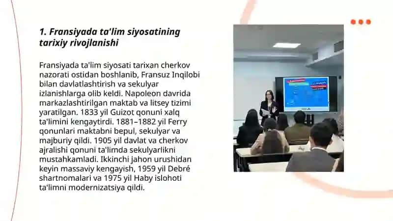 Fransiyada ta'lim siyosatining olib borilishi 3