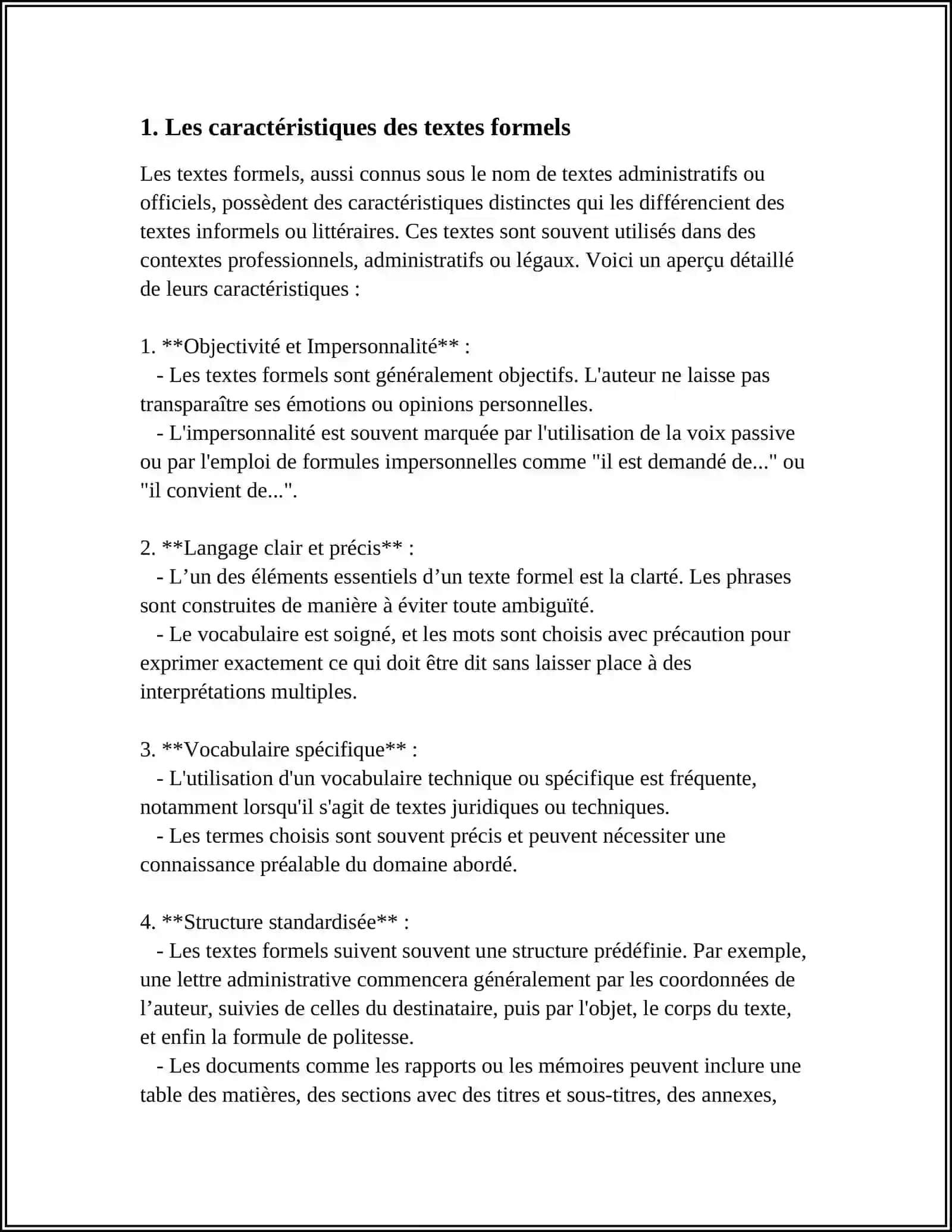 TEXTES FORMELS, INFORMELS ET SPÉCIALS 3