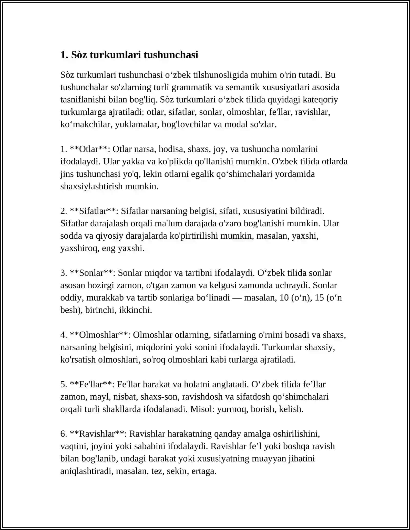 SÒZ TURKUMLARINI TASNIFLASH TAMOYILLARI 3