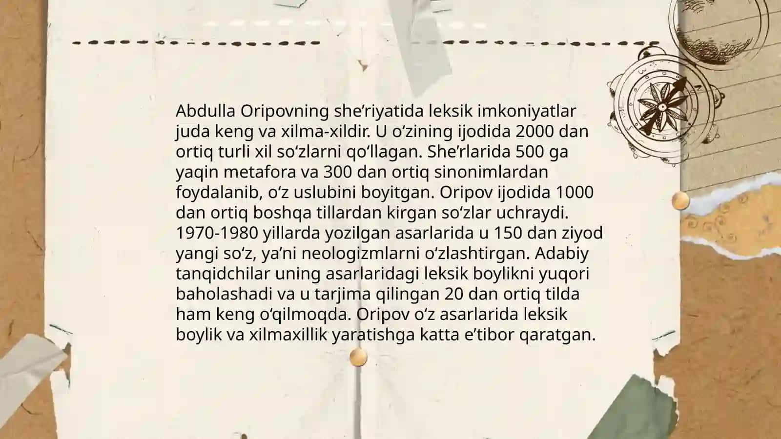 Abdulla Oripovning leksik imkoniyatlari 3