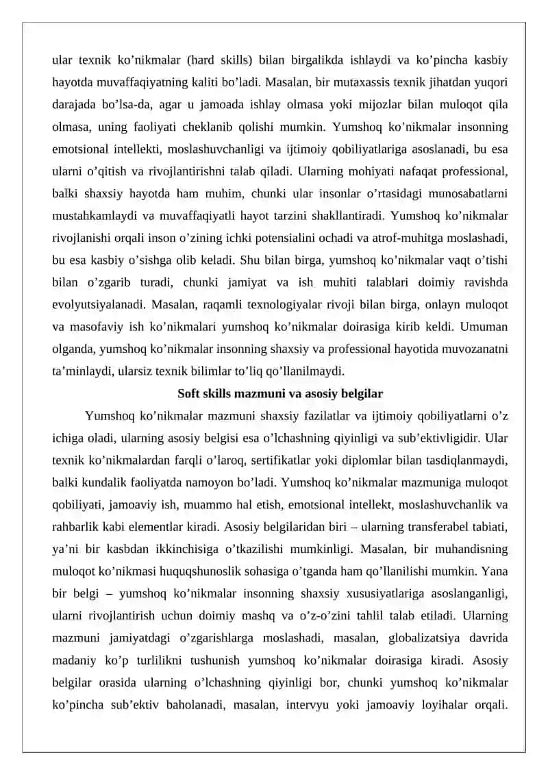 Soft skills va Hard skillsning bo'linmalar 3
