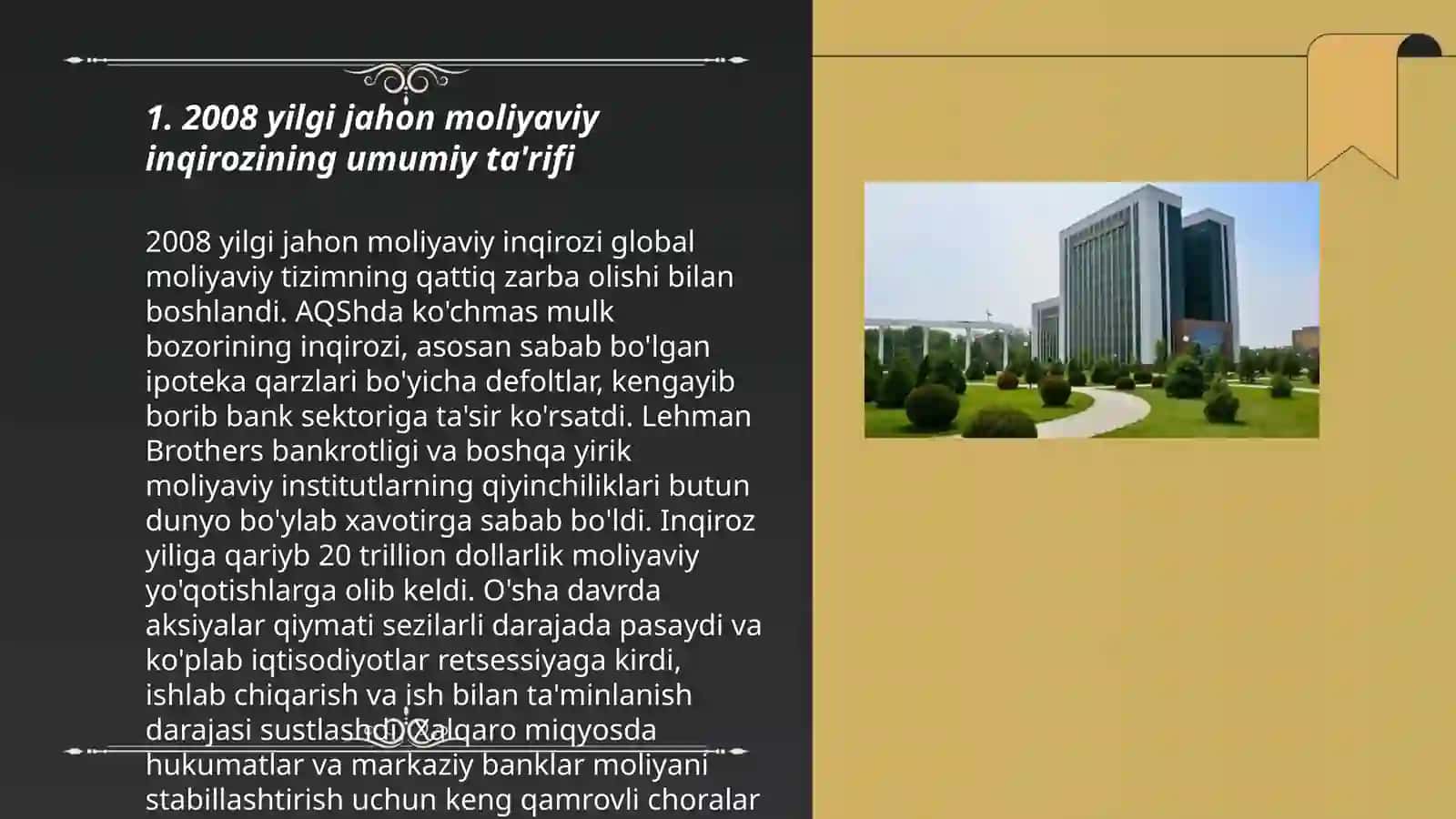 2008 yilgi jagon moliyaviy inqirozining O'zbekistonga ta'siri va uning xususiyatlarini bartaraf etish choralari 3
