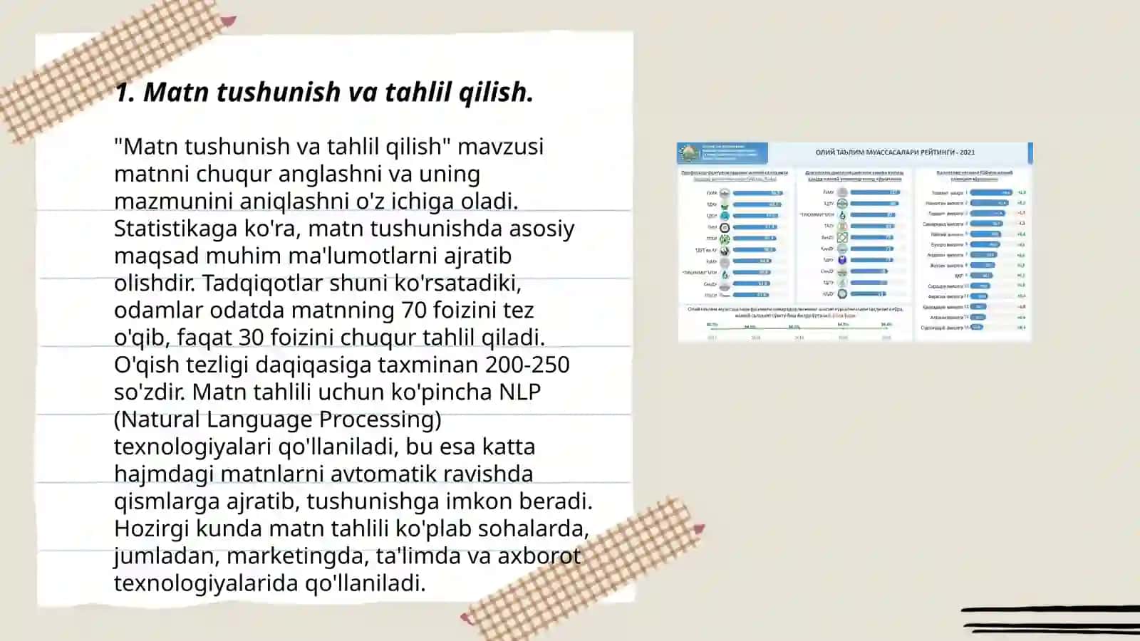 Matn tushunish va tahlil qilish 3