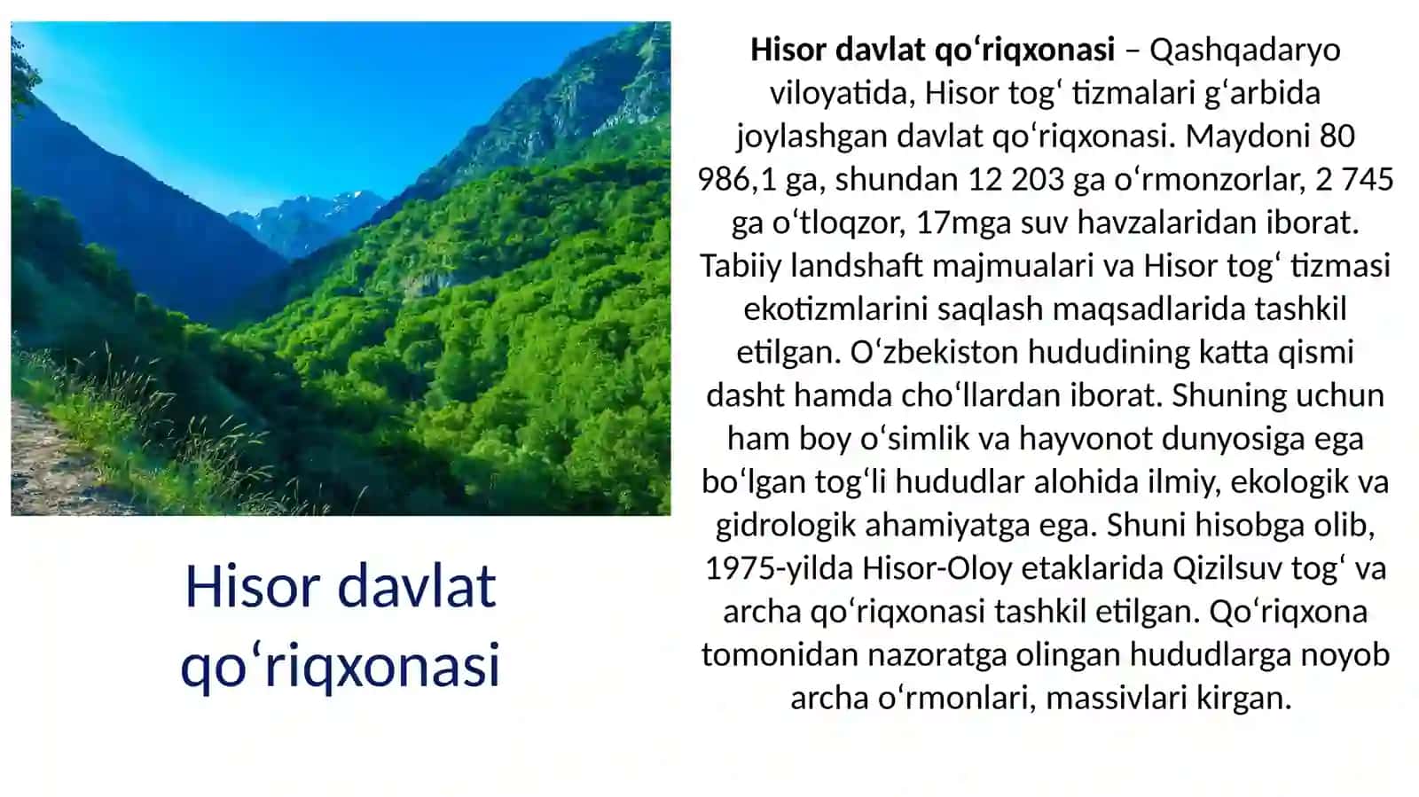 O'zbekistonning qo'riqxonalari 3