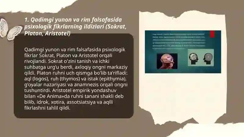 Psixologik fikrlarning rivojlanishi tarixi 3