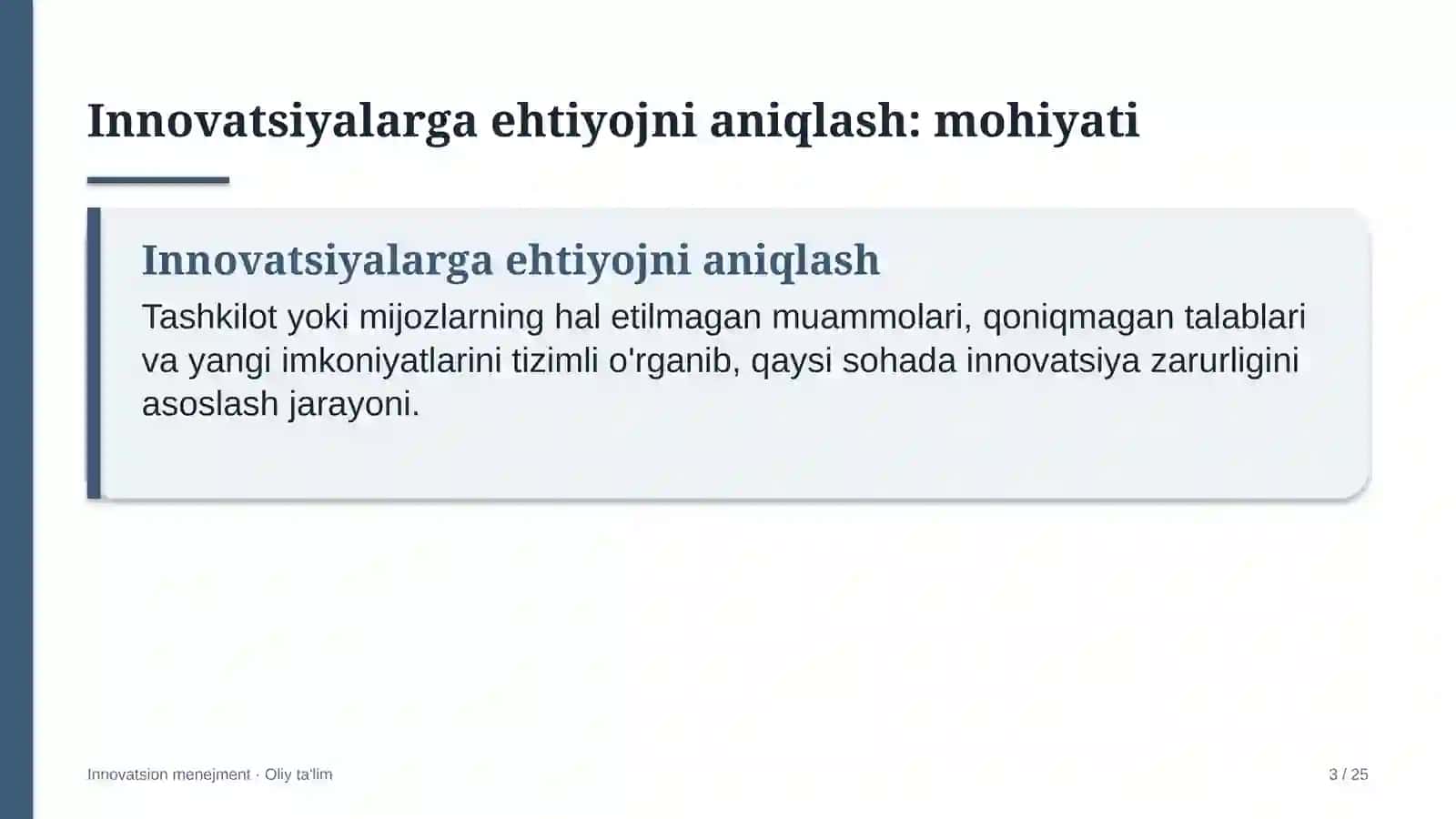 texnik ko'rik markazlarida innovatsiyalarga bo'lgan ehtiyojni aniqlash 1981 3