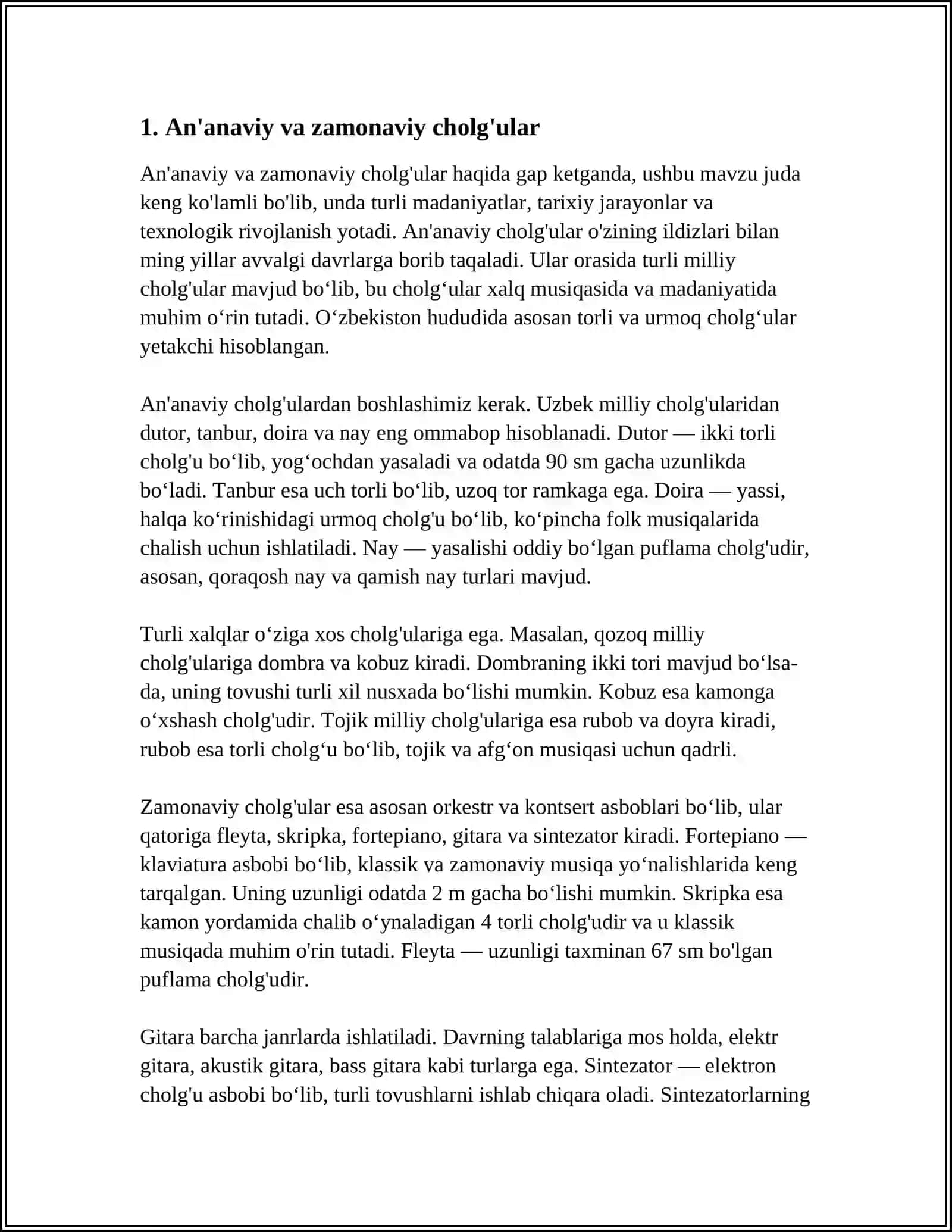 MUSIQIY CHOLG’ULARNING TASNIFLASH TIZIMI 3