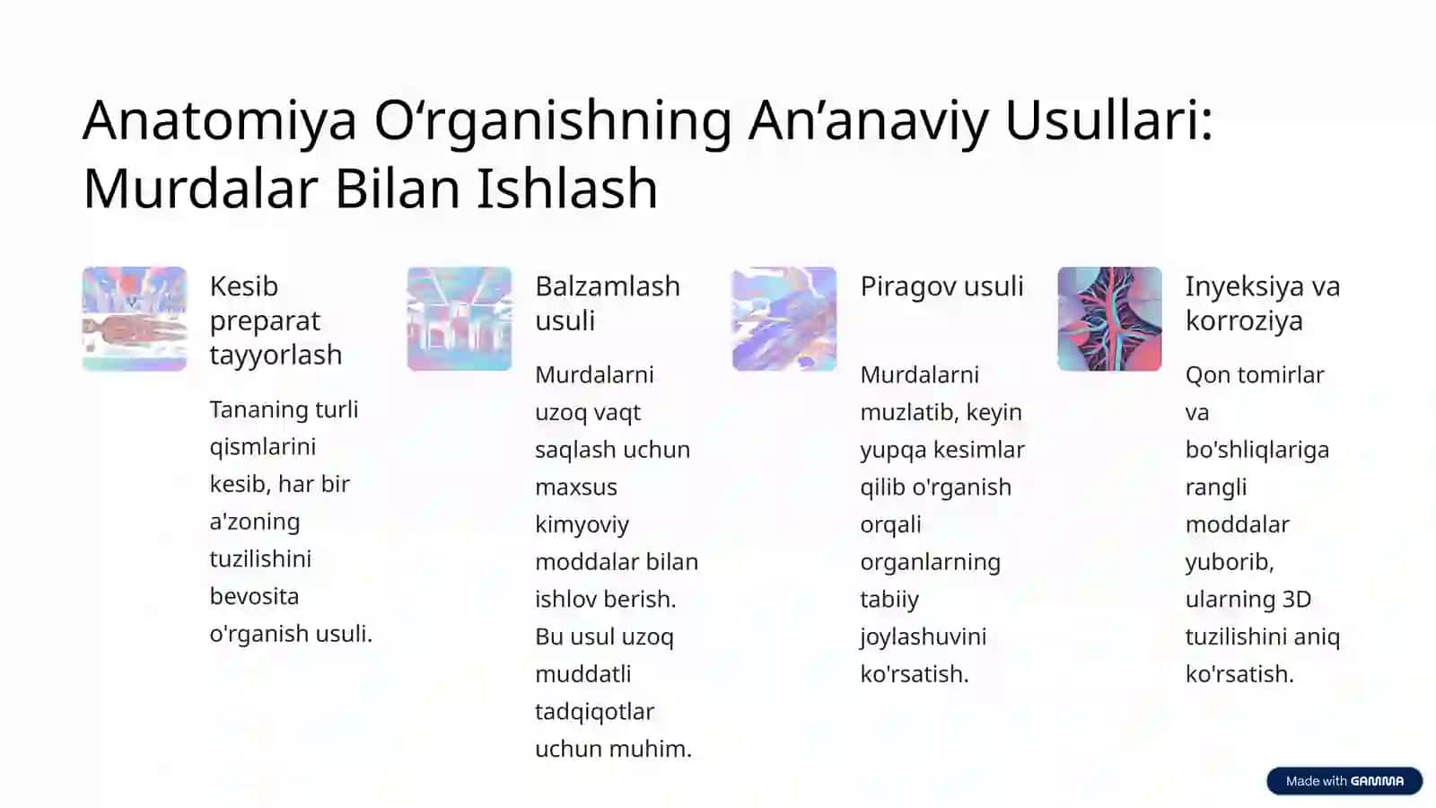 Anatomiyaning asosiy kameralari 3