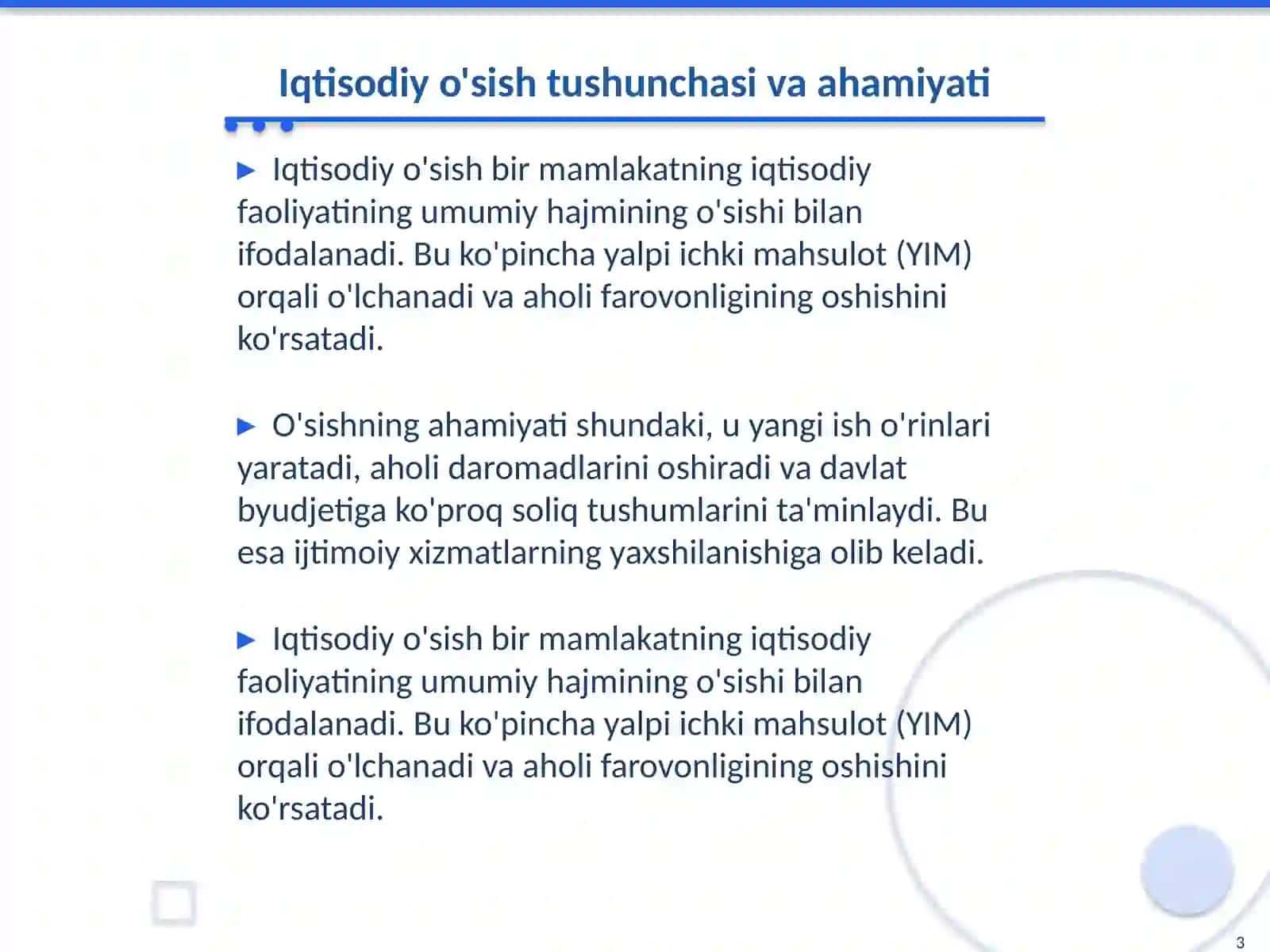 Iqtisodiy o'sish va uni ta'minlovchi omillar 3