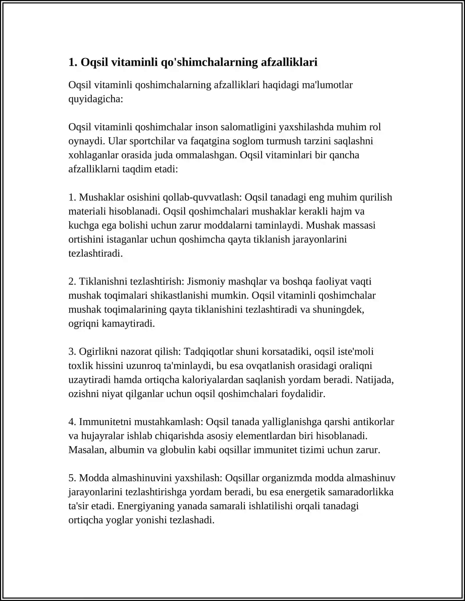 Oqsil vitaminli qoshimchalar 3
