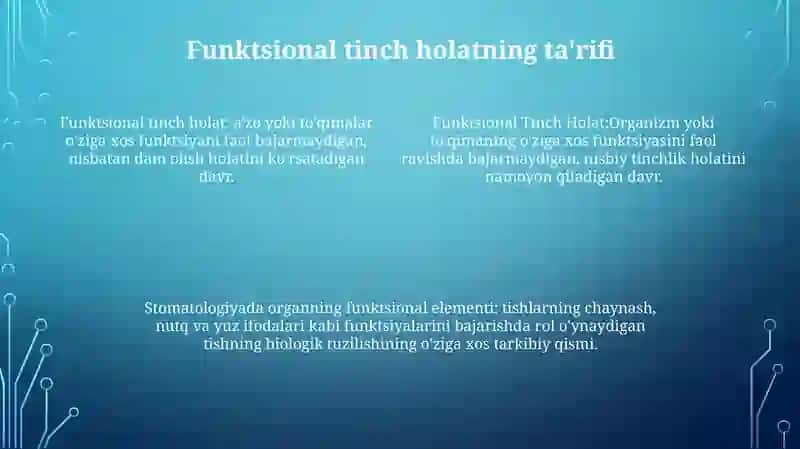 Funktsional Tinch Holat 3