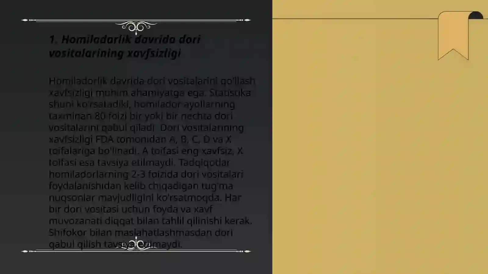 Dori vositalarining homilaga ta'siri 3