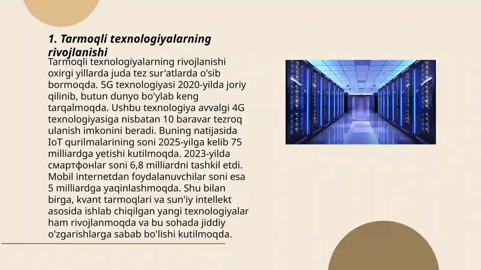 Tarmoqli texnalogiyalari va Internet xizmatlari 3