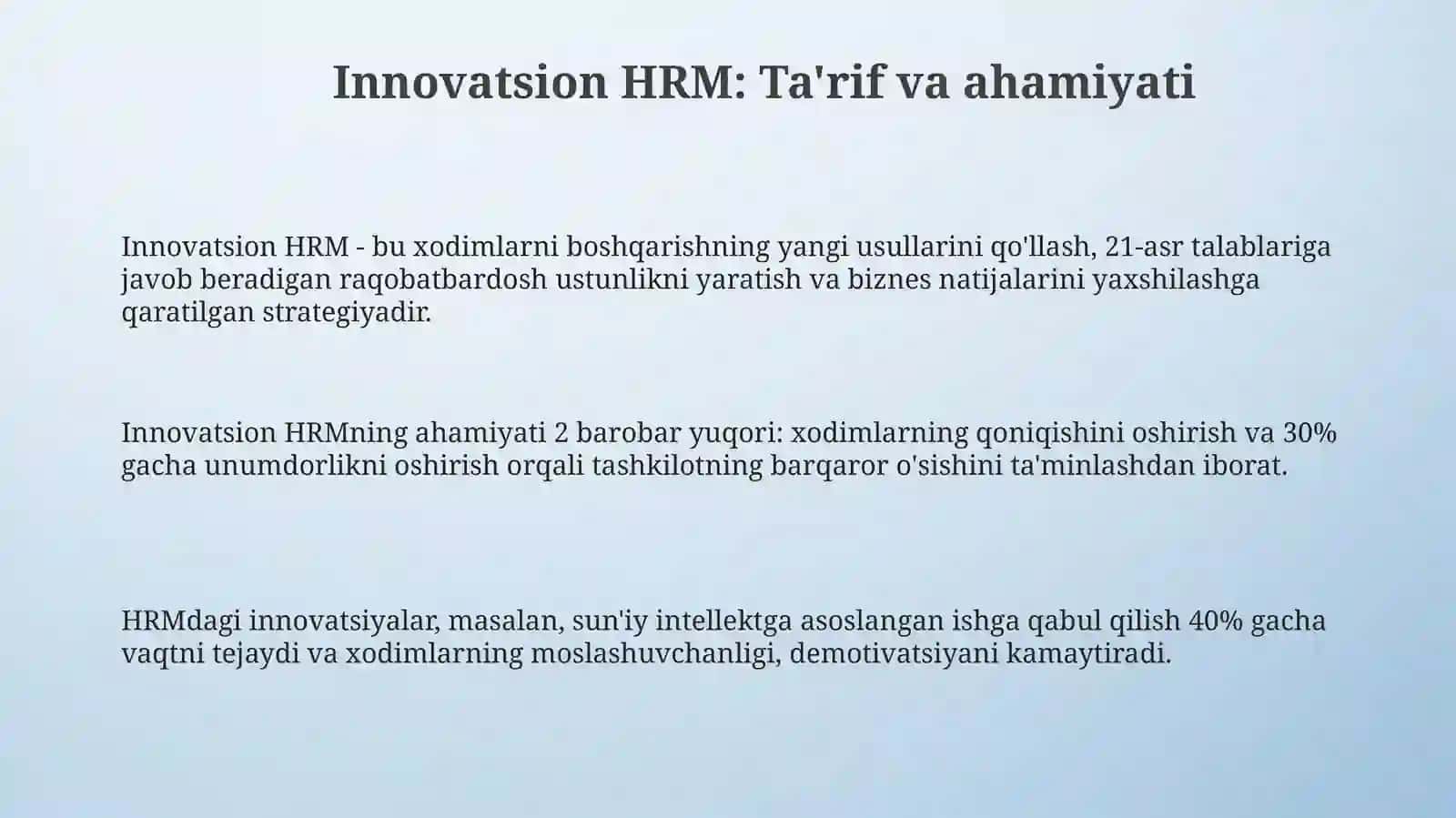 Innovatsion HRM: Ta'rif va ahamiyati 3