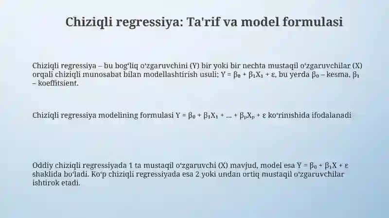 Chiziqli regressiya modeli 3